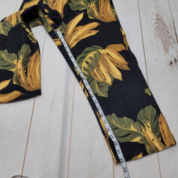 Vintage Staples banana pants AOP crop high rise trousers - Picture 2 of 8